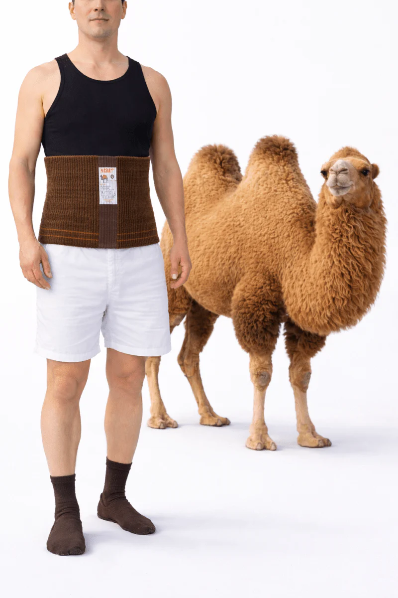 Camel Wool Belt + Camel Wool Knee Support + Wool Socks Set - Image 2