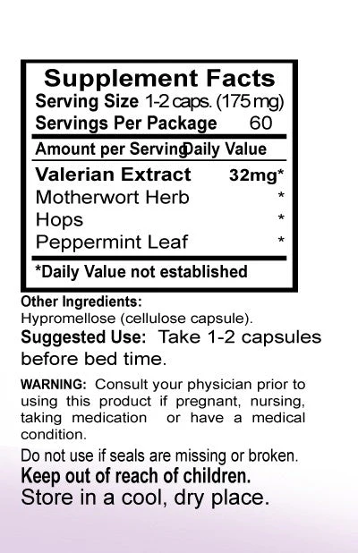 Evening Valerian 175 mg 60 caps - Image 2