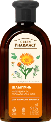 Green Pharmacy Shampoo Calendula and Rosemary Oil for Oily Hair 350 ml
