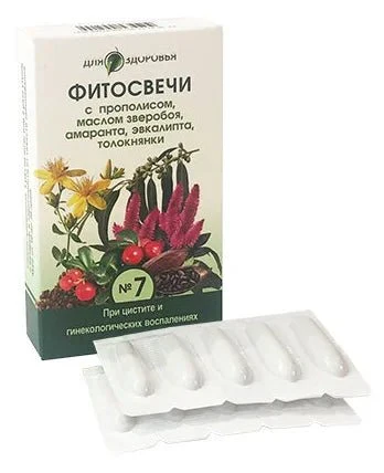 Phytosuppositories for gynecological inflammations and cystitis No. 7 - 10 pcs